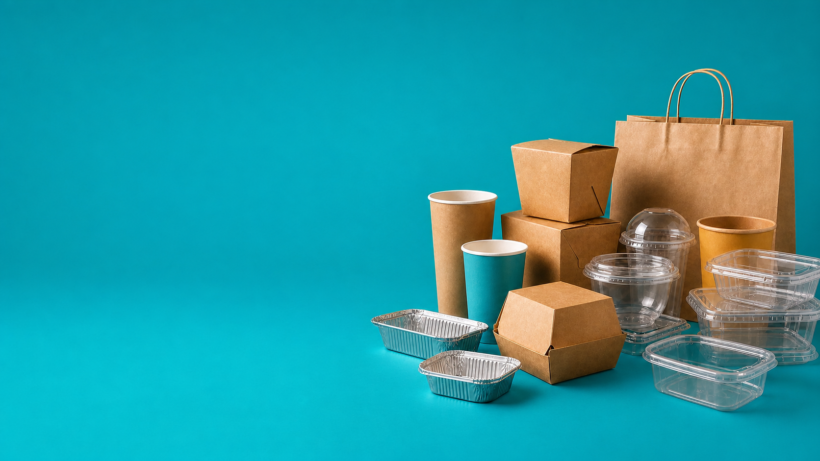 Envases de aluminio, plástico y cartón para negocios de alimentos